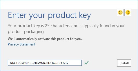 microsoft project professional 2016 product key