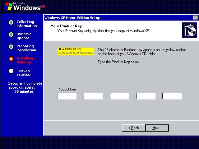 windows xp home edition sp3 on 2001 xp