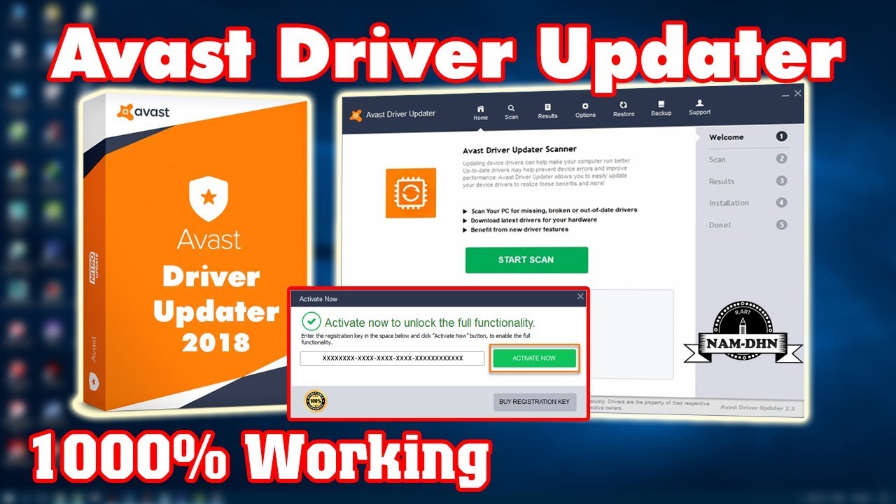 avast driver updater activation key and avast password also