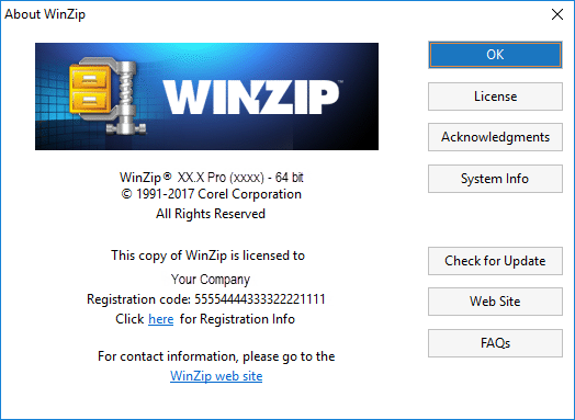 winzip registered to and activation code free