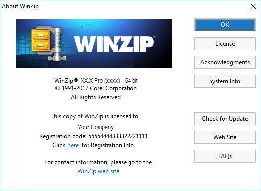 winzip 16.0 registration code free download