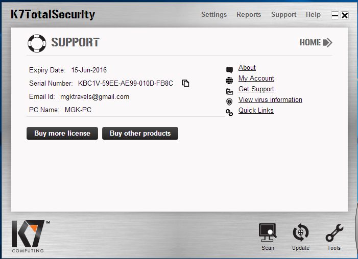 K7 Total Security 16.0.0845 Crack & serial key Download [latest]