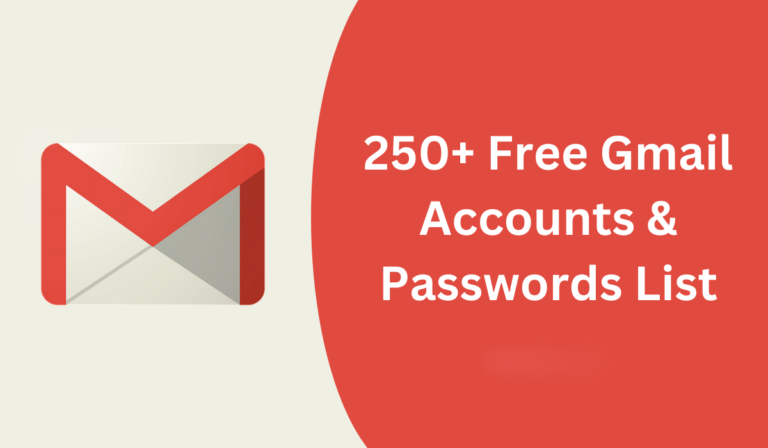 Free Gmail Accounts & Passwords List