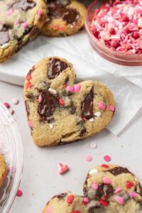 Heart Shaped Chocolate Chip Cookies