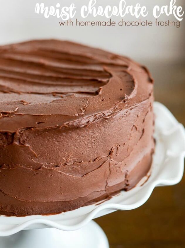 Homemade Chocolate Cake with Chocolate Frosting